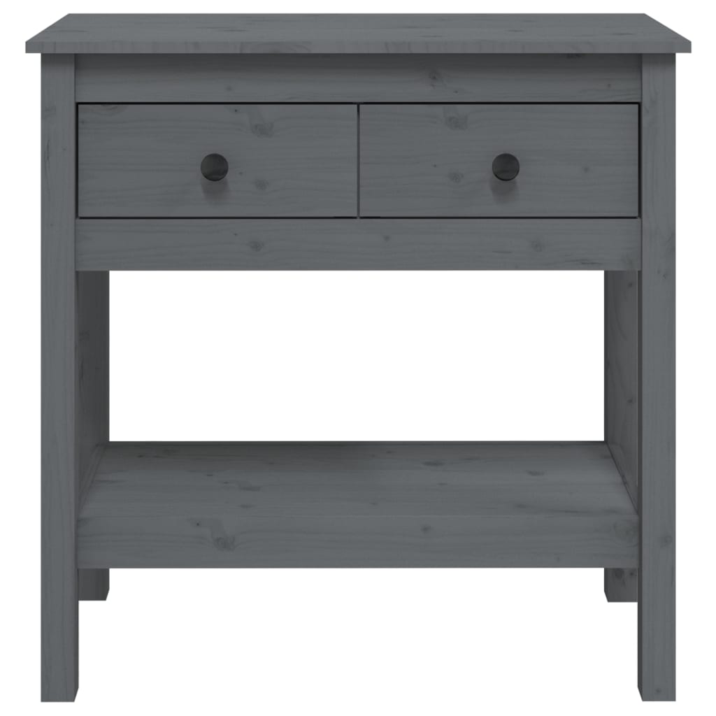Konsolipöytä harmaa 75x35x75 cm täysi mänty - Sisustajankoti.fi