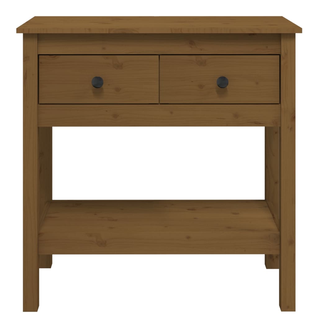 Konsolipöytä hunajanruskea 75x35x75 cm täysi mänty - Sisustajankoti.fi