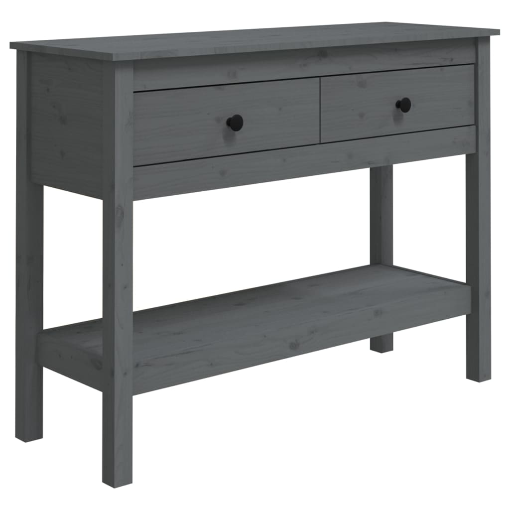 Konsolipöytä harmaa 100x35x75 cm täysi mänty - Sisustajankoti.fi