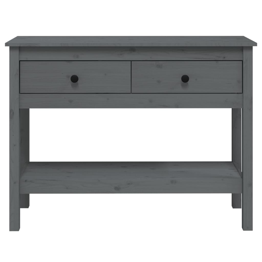 Konsolipöytä harmaa 100x35x75 cm täysi mänty - Sisustajankoti.fi