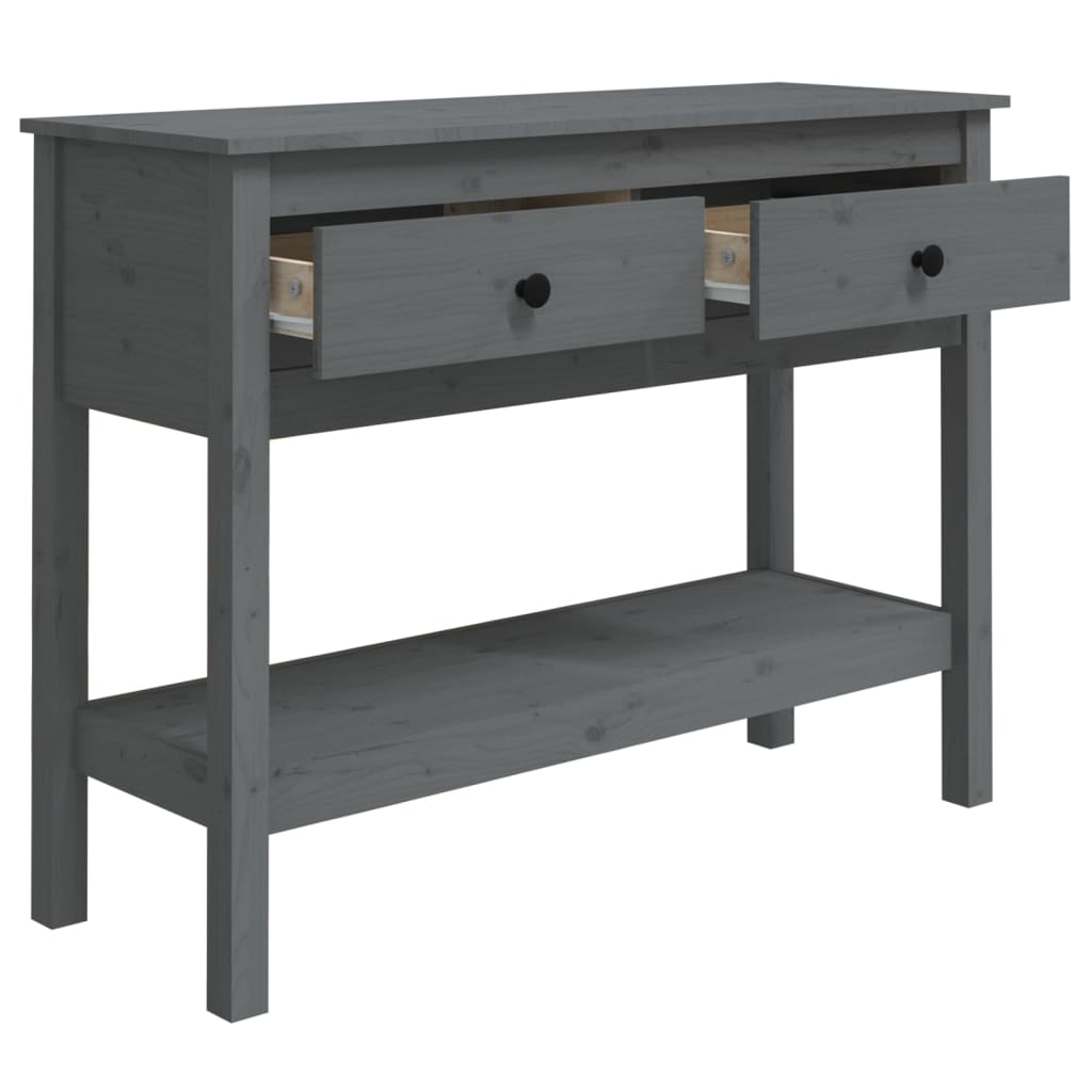 Konsolipöytä harmaa 100x35x75 cm täysi mänty - Sisustajankoti.fi