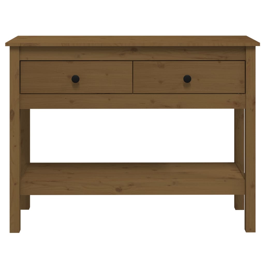 Konsolipöytä hunajanruskea 100x35x75 cm täysi mänty - Sisustajankoti.fi