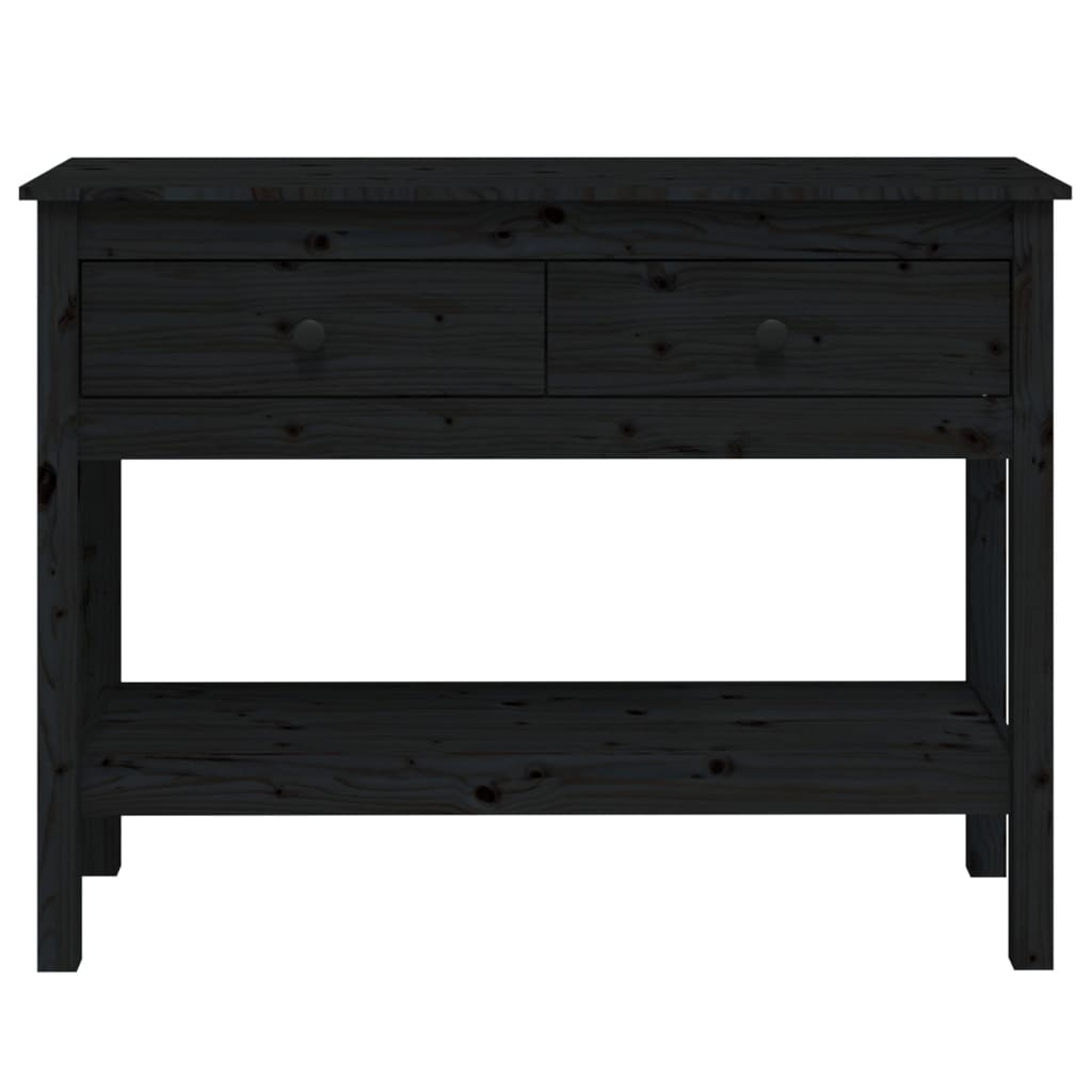 Konsolipöytä musta 100x35x75 cm täysi mänty - Sisustajankoti.fi