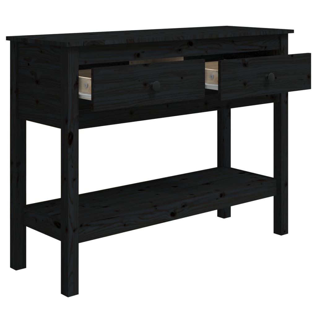 Konsolipöytä musta 100x35x75 cm täysi mänty - Sisustajankoti.fi