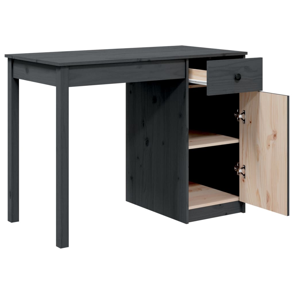 Työpöytä harmaa 100x50x75 cm täysi mänty - Sisustajankoti.fi