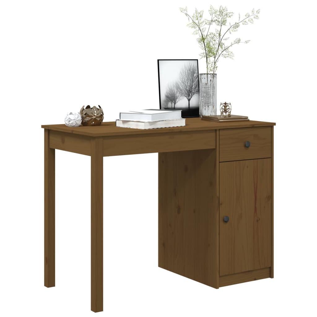 Työpöytä hunajanruskea 100x50x75 cm täysi mänty - Sisustajankoti.fi