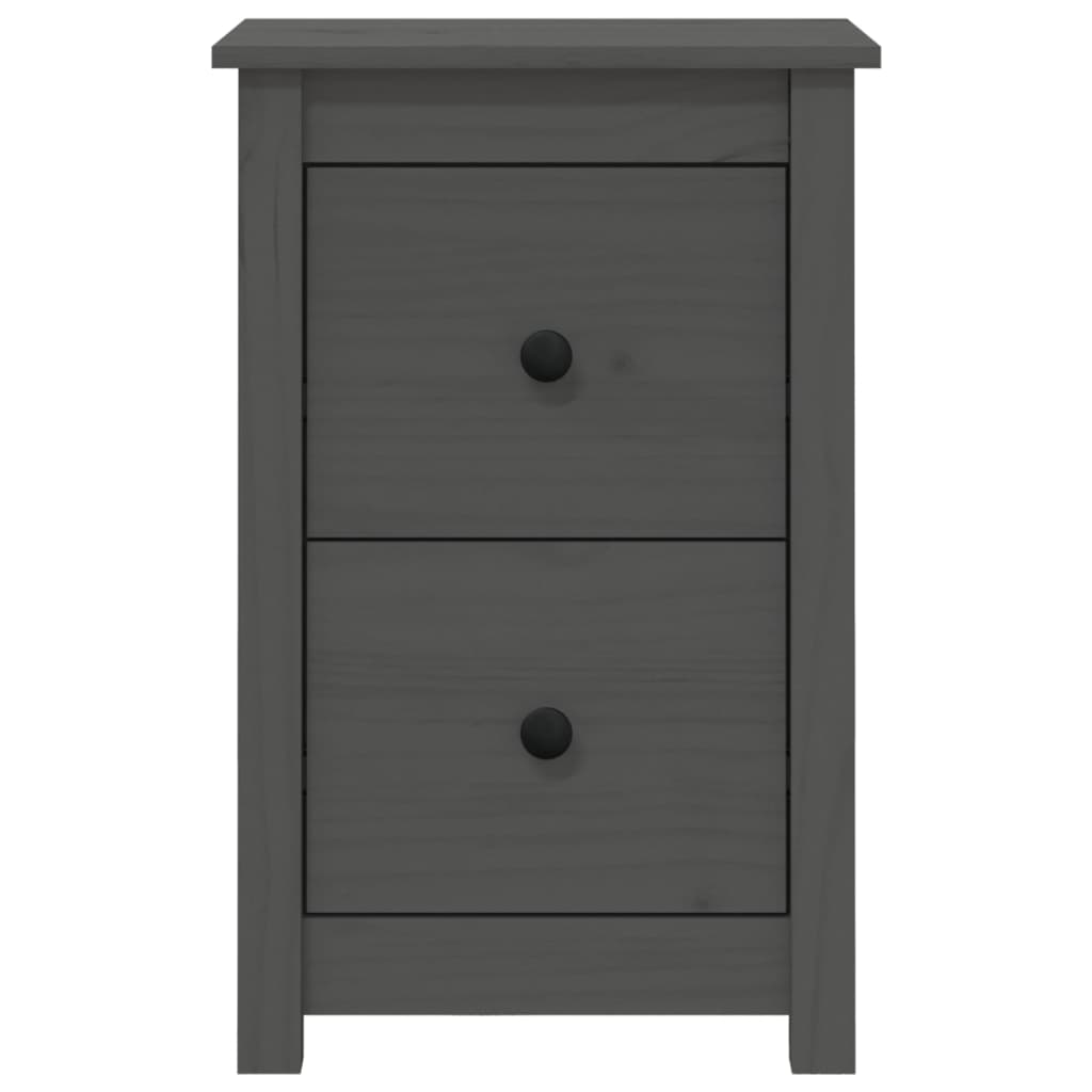 Yöpöydät 2 kpl harmaa 40x35x61,5 cm täysi mänty - Sisustajankoti.fi