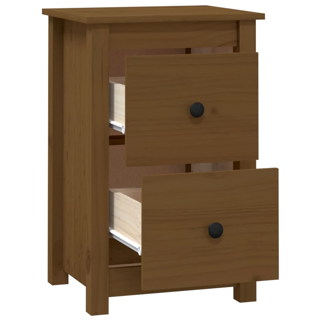 Yöpöydät 2 kpl hunajanruskea 40x35x61,5 cm täysi mänty - Sisustajankoti.fi