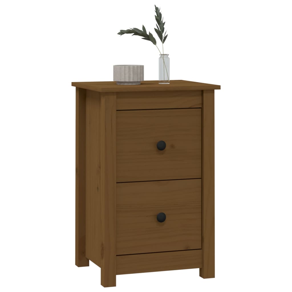 Yöpöydät 2 kpl hunajanruskea 40x35x61,5 cm täysi mänty - Sisustajankoti.fi