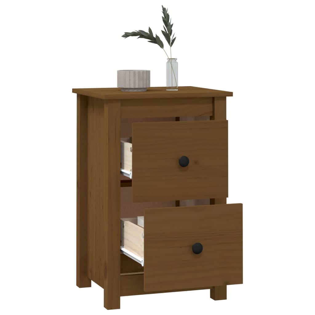 Yöpöydät 2 kpl hunajanruskea 40x35x61,5 cm täysi mänty - Sisustajankoti.fi