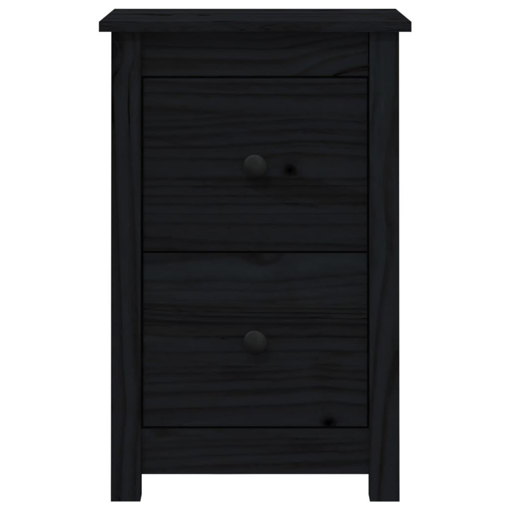 Yöpöydät 2 kpl musta 40x35x61,5 cm täysi mänty - Sisustajankoti.fi