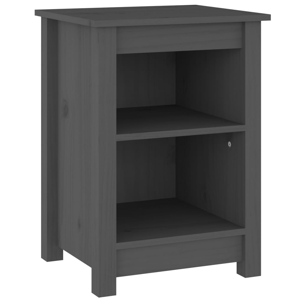 Yöpöytä harmaa 40x35x55 cm täysi mänty - Sisustajankoti.fi