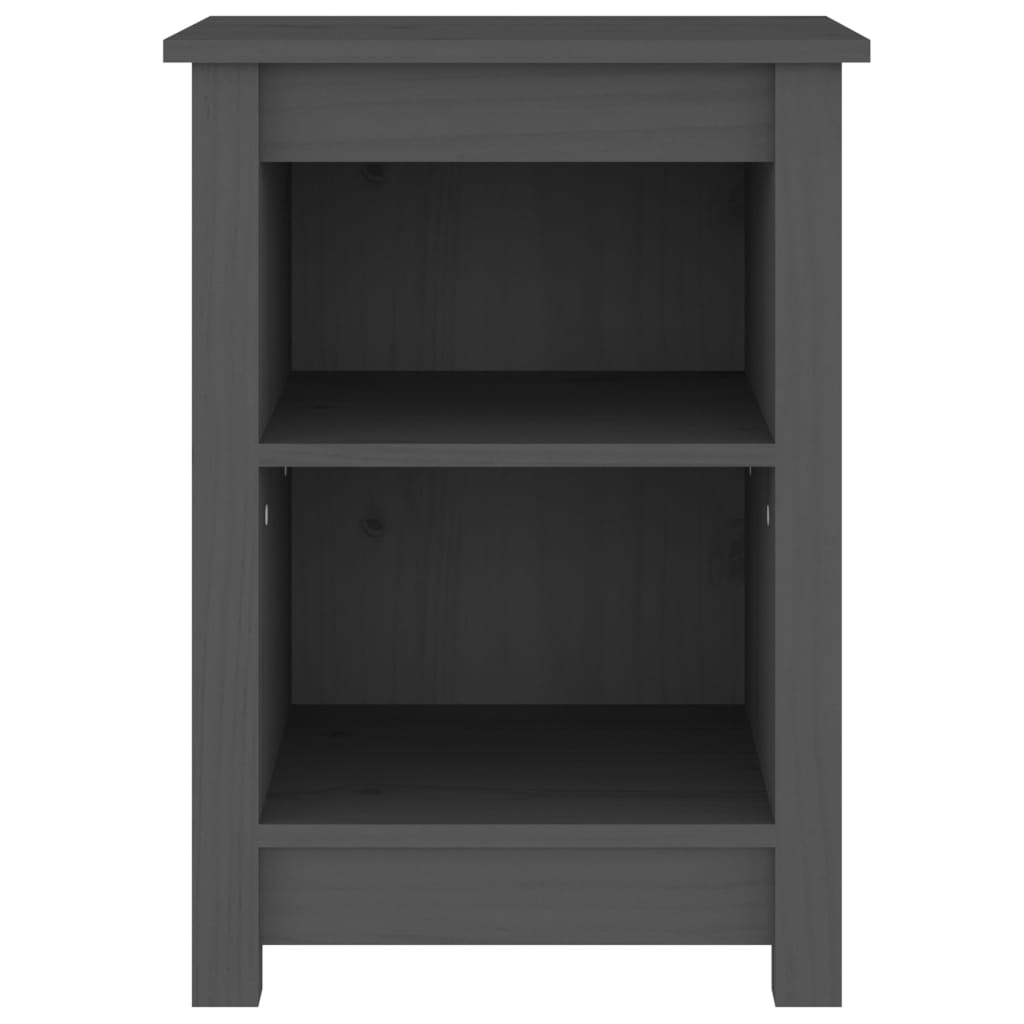 Yöpöydät 2 kpl harmaa 40x35x55 cm täysi mänty - Sisustajankoti.fi