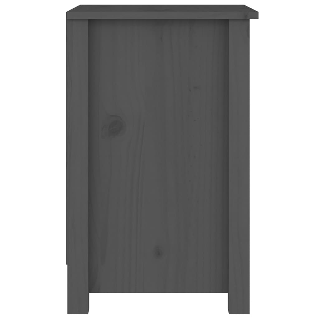 Yöpöydät 2 kpl harmaa 40x35x55 cm täysi mänty - Sisustajankoti.fi