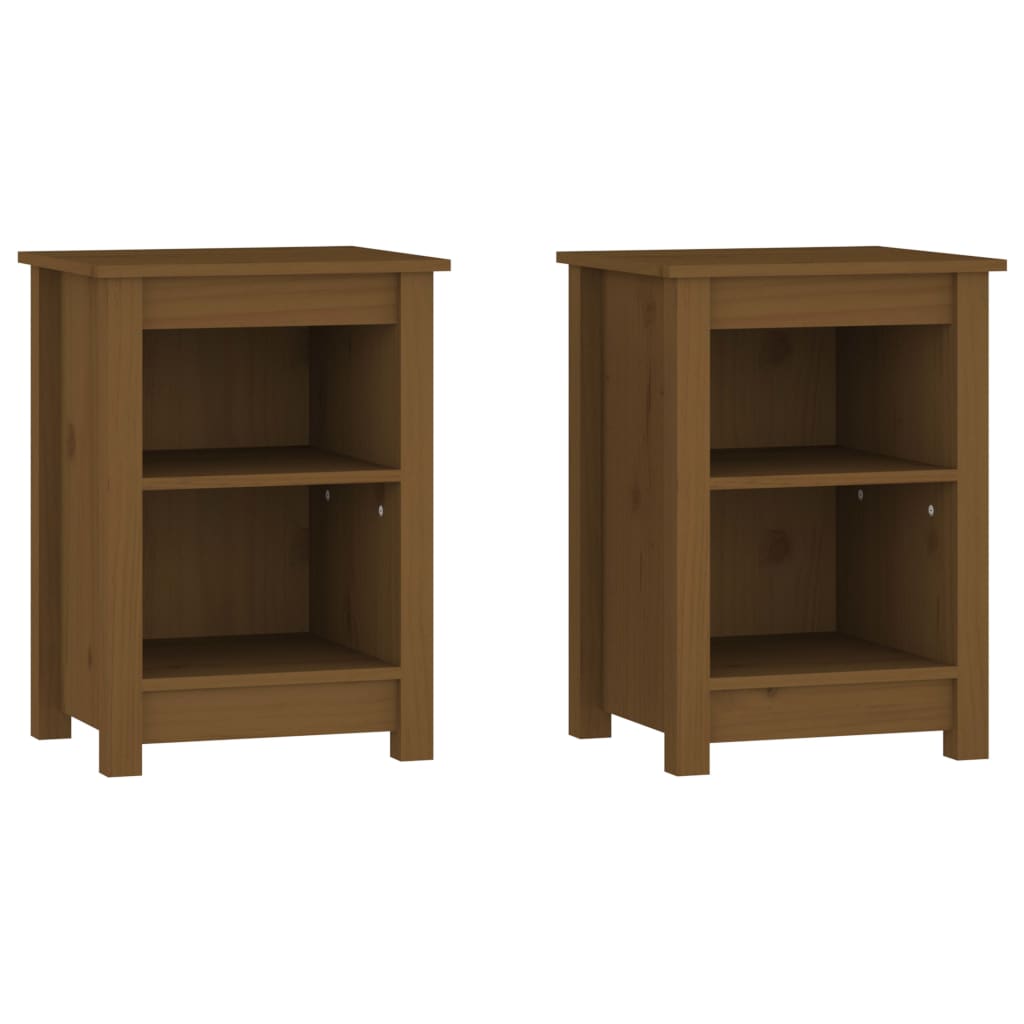 Yöpöydät 2 kpl hunajanruskea 40x35x55 cm täysi mänty - Sisustajankoti.fi