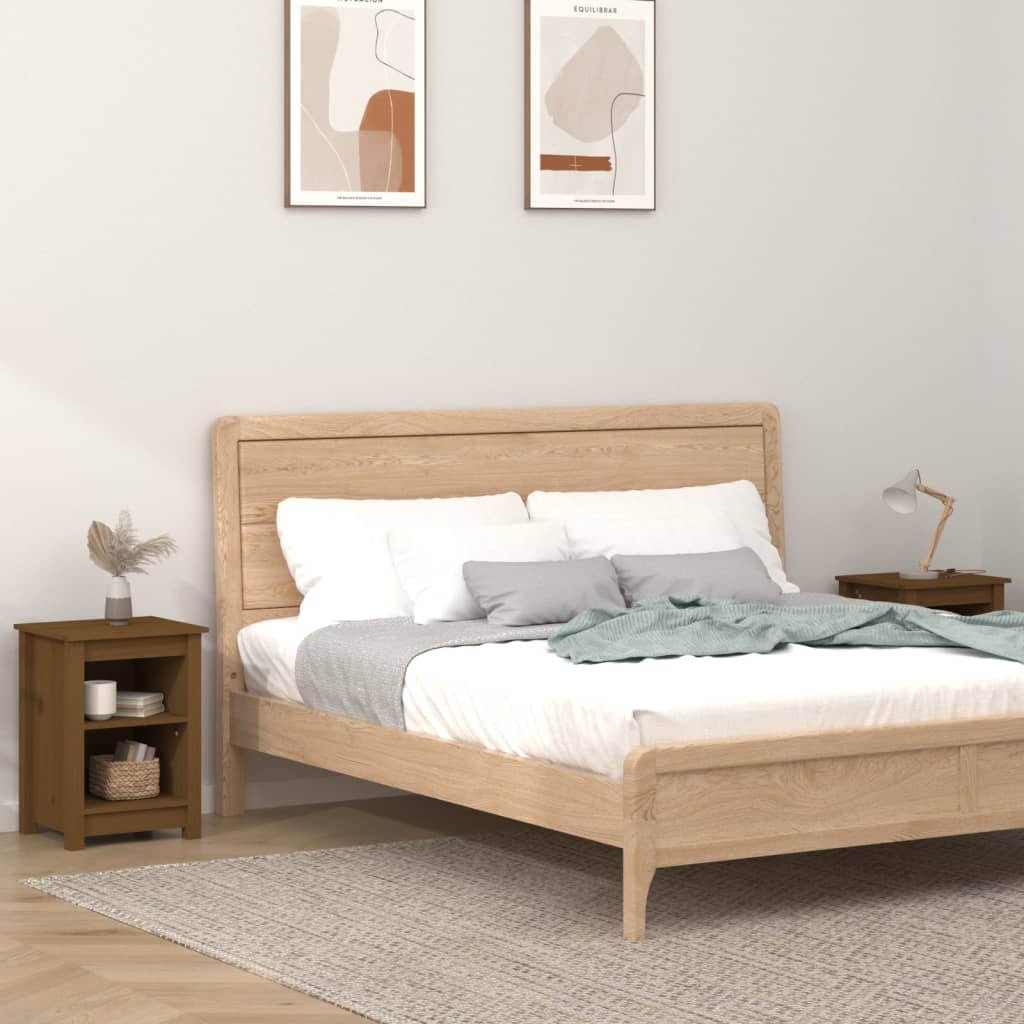 Yöpöydät 2 kpl hunajanruskea 40x35x55 cm täysi mänty - Sisustajankoti.fi