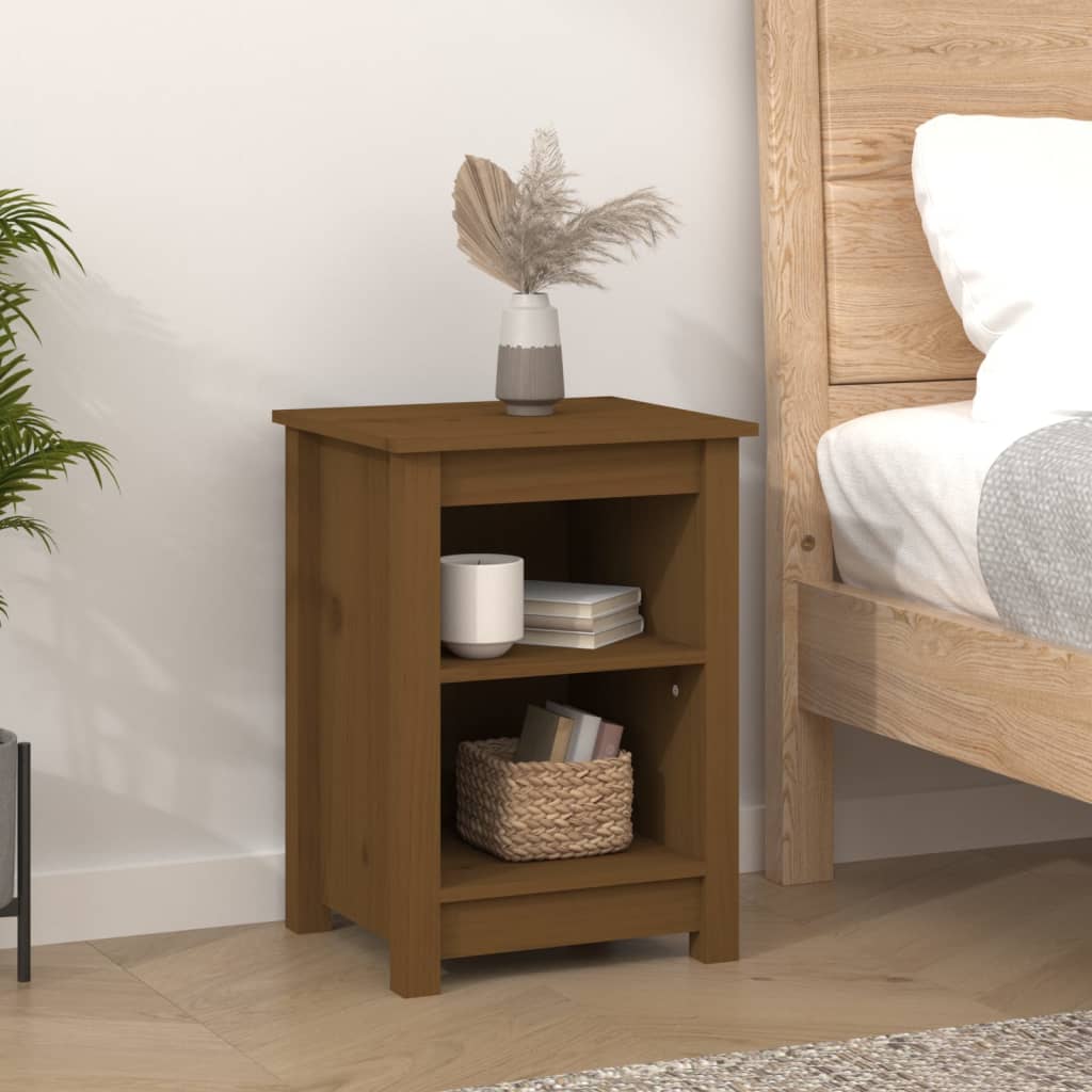 Yöpöydät 2 kpl hunajanruskea 40x35x55 cm täysi mänty - Sisustajankoti.fi