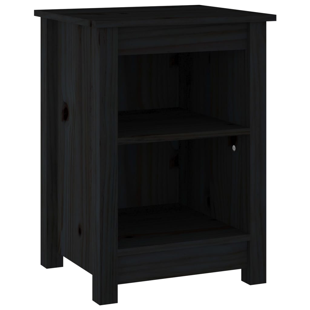 Yöpöydät 2 kpl musta 40x35x55 cm täysi mänty - Sisustajankoti.fi