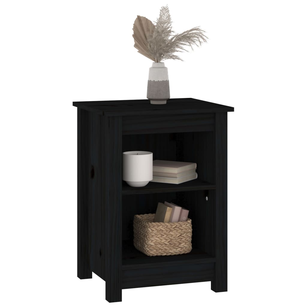 Yöpöydät 2 kpl musta 40x35x55 cm täysi mänty - Sisustajankoti.fi