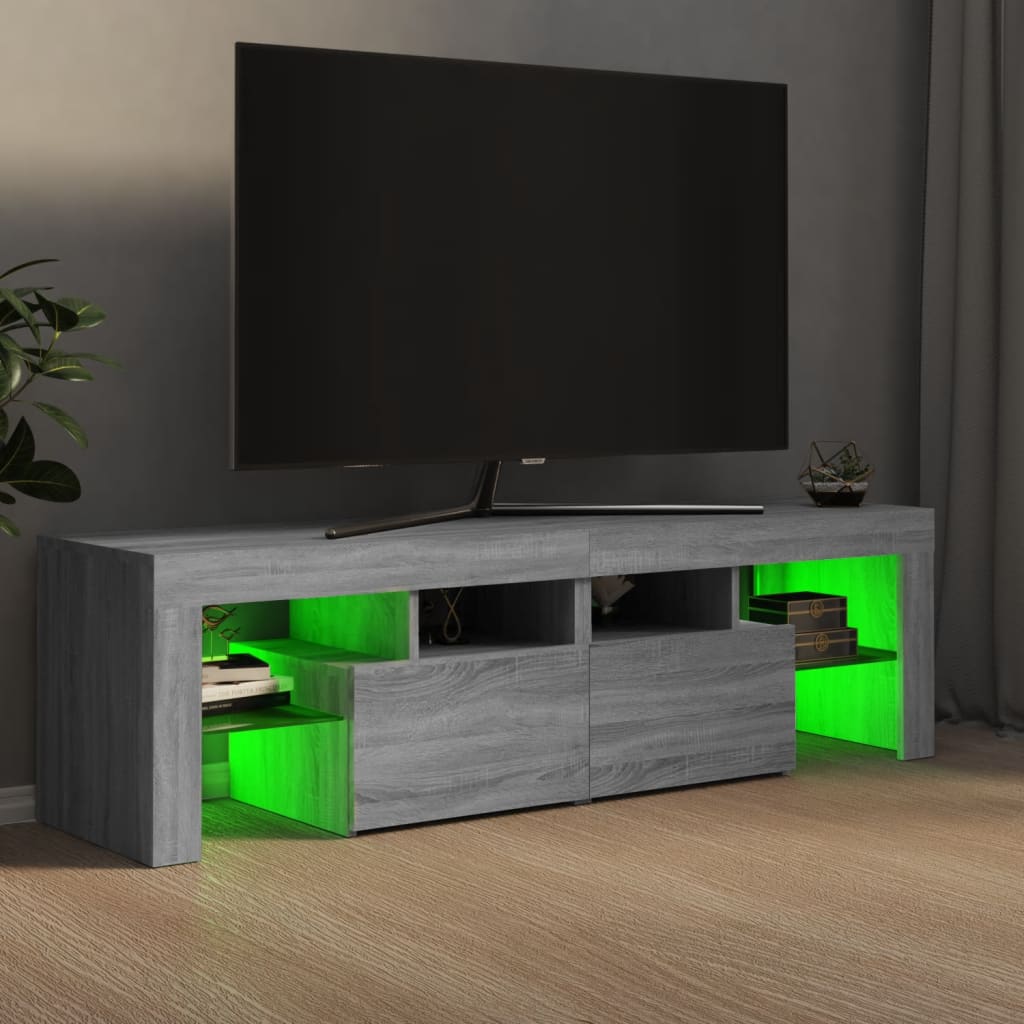 TV-taso LED-valoilla harmaa Sonoma 140x36,5x40 cm - Sisustajankoti.fi