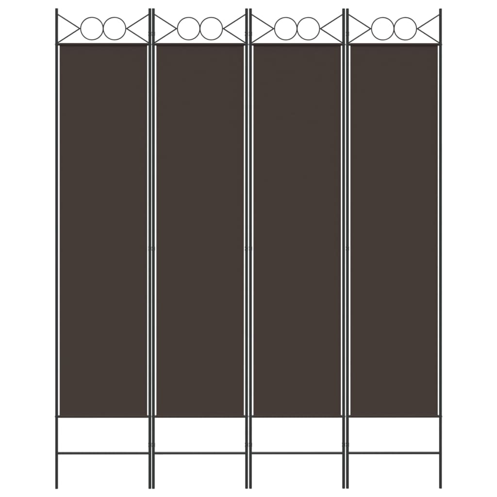 4-paneelinen Tilanjakaja ruskea 160x200 cm kangas - Sisustajankoti.fi