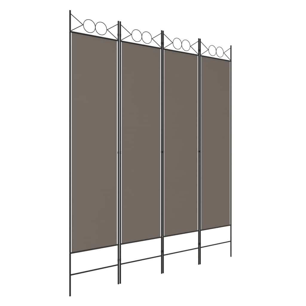 4-paneelinen Tilanjakaja antrasiitti 160x200 cm kangas - Sisustajankoti.fi