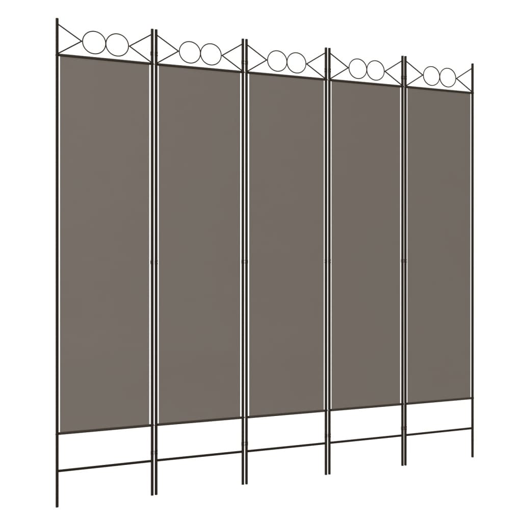 5-paneelinen Tilanjakaja antrasiitti 200x200 cm kangas - Sisustajankoti.fi