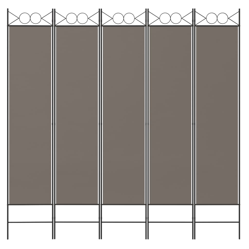 5-paneelinen Tilanjakaja antrasiitti 200x200 cm kangas - Sisustajankoti.fi