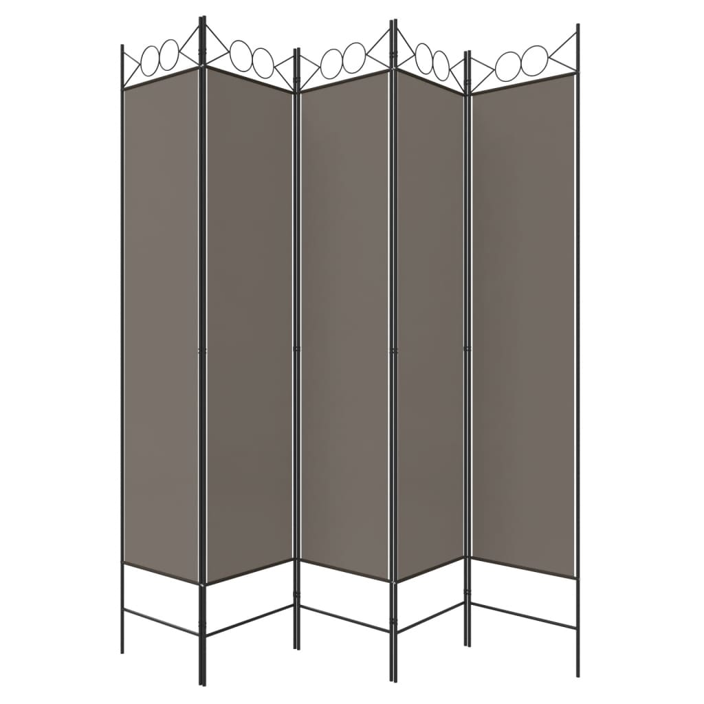 5-paneelinen Tilanjakaja antrasiitti 200x200 cm kangas - Sisustajankoti.fi