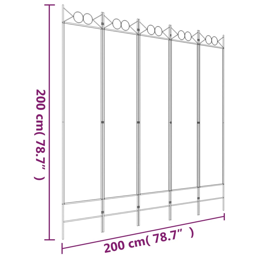 5-paneelinen Tilanjakaja antrasiitti 200x200 cm kangas - Sisustajankoti.fi