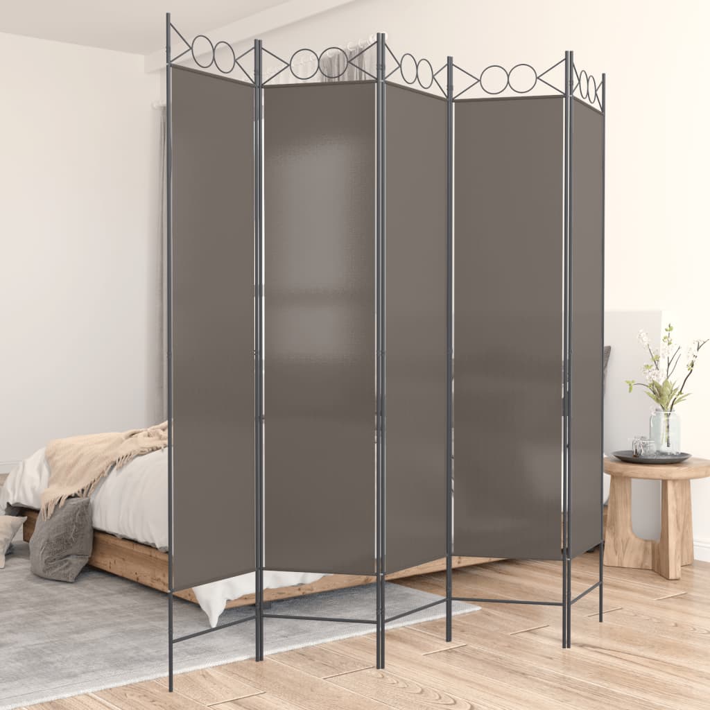 5-paneelinen Tilanjakaja antrasiitti 200x200 cm kangas - Sisustajankoti.fi