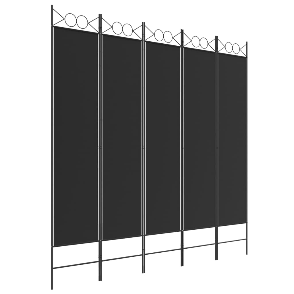 5-paneelinen Tilanjakaja musta 200x200 cm kangas - Sisustajankoti.fi