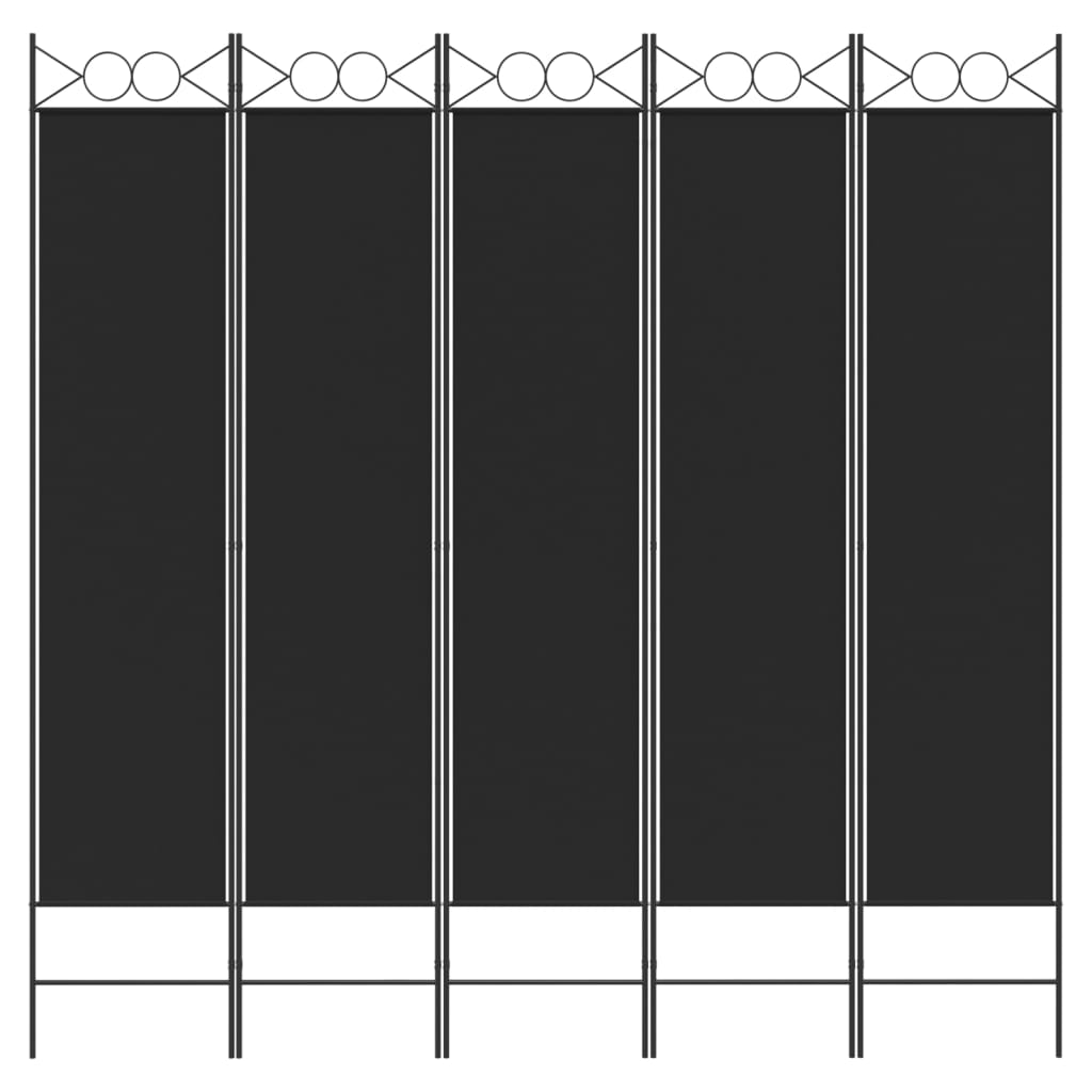 5-paneelinen Tilanjakaja musta 200x200 cm kangas - Sisustajankoti.fi