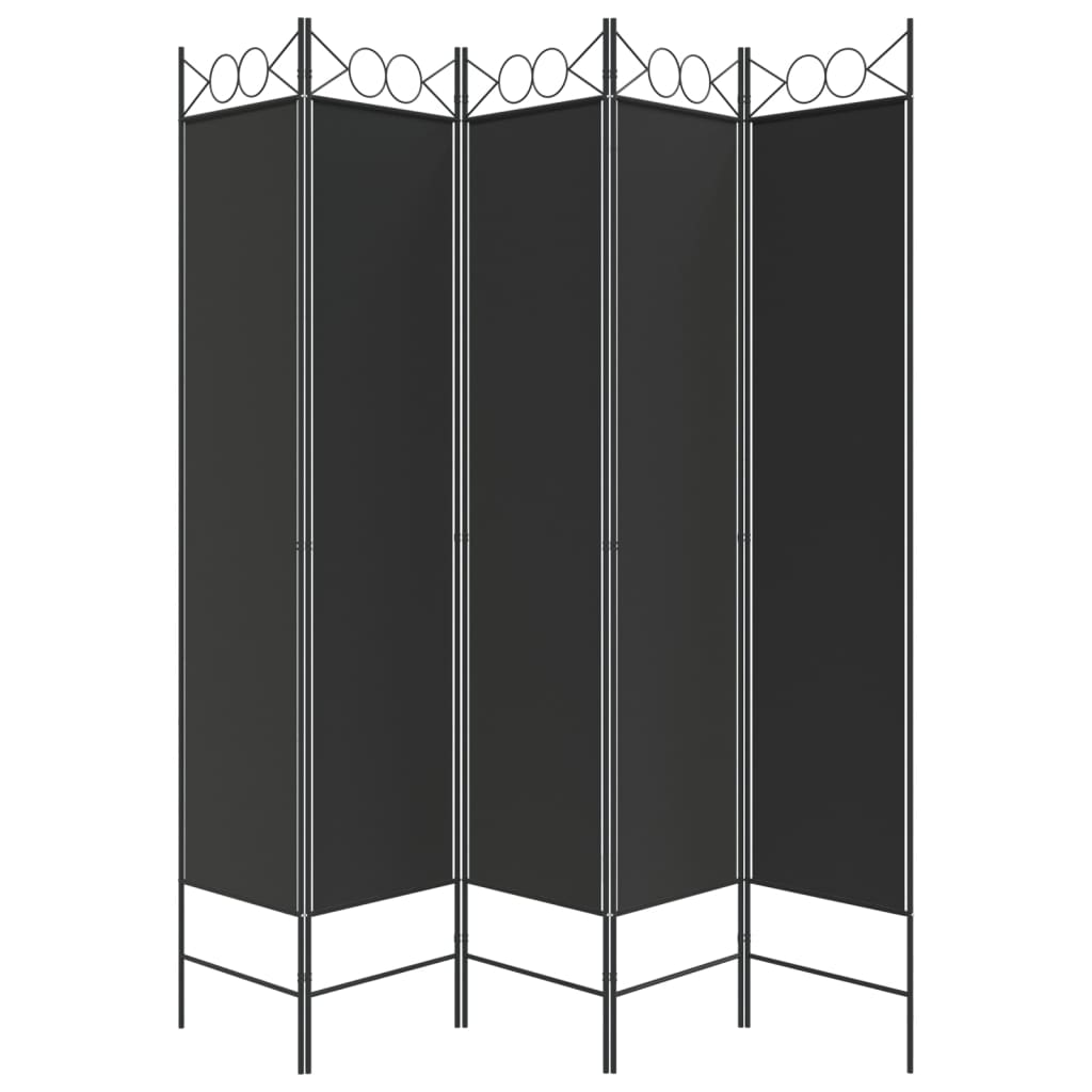 5-paneelinen Tilanjakaja musta 200x200 cm kangas - Sisustajankoti.fi