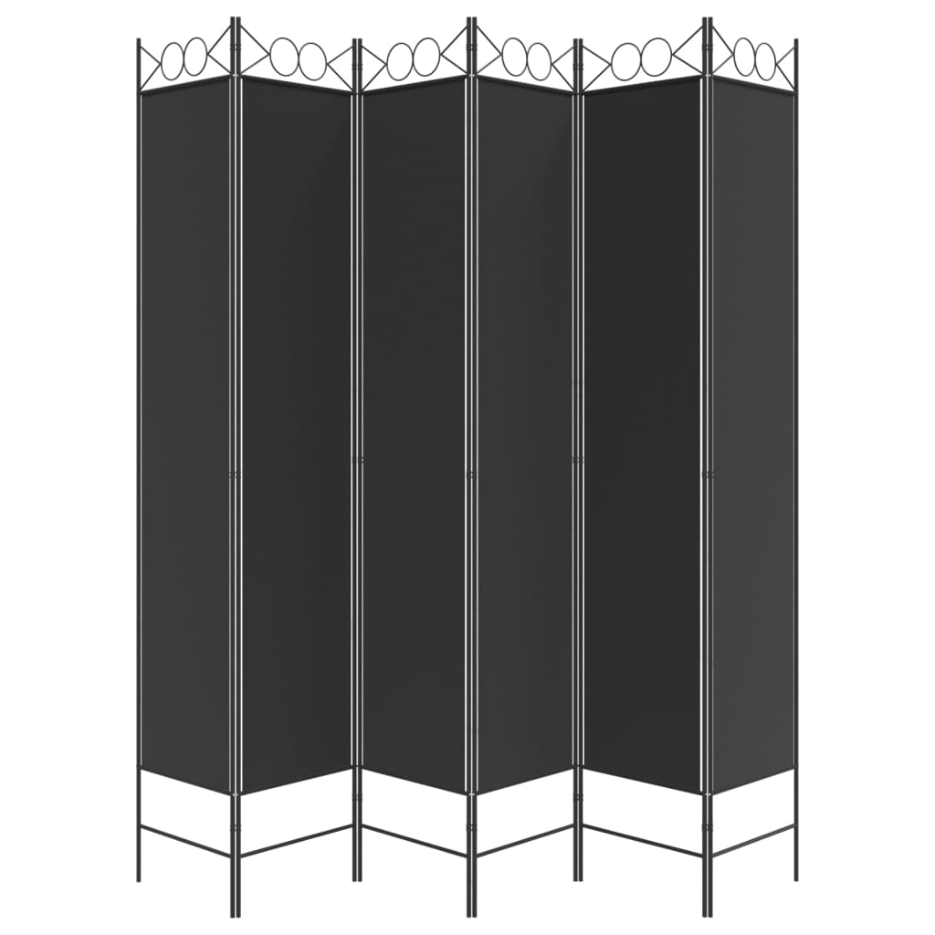 6-paneelinen Tilanjakaja musta 240x220 cm kangas - Sisustajankoti.fi