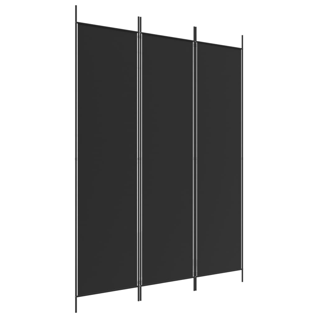 3-paneelinen Tilanjakaja musta 150x200 cm kangas - Sisustajankoti.fi