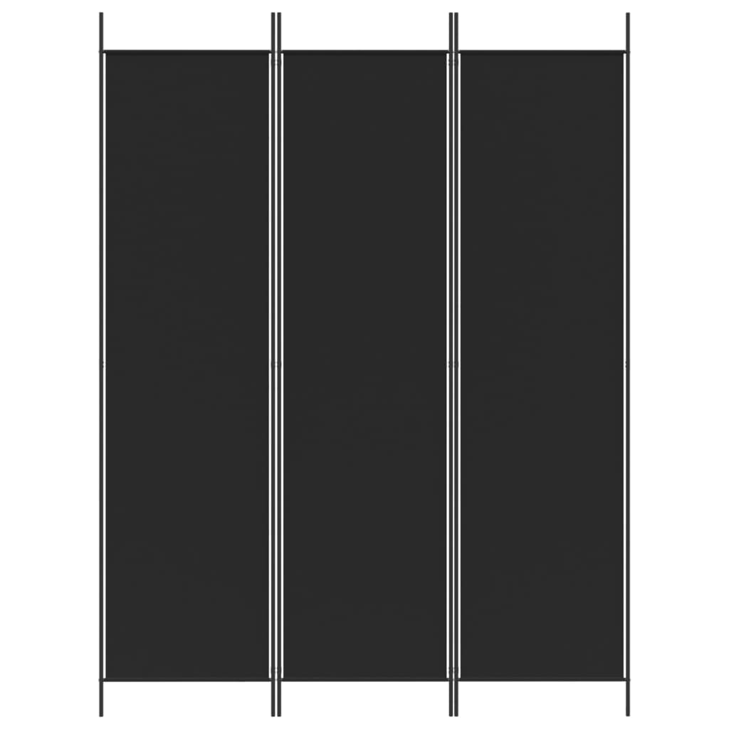 3-paneelinen Tilanjakaja musta 150x200 cm kangas - Sisustajankoti.fi