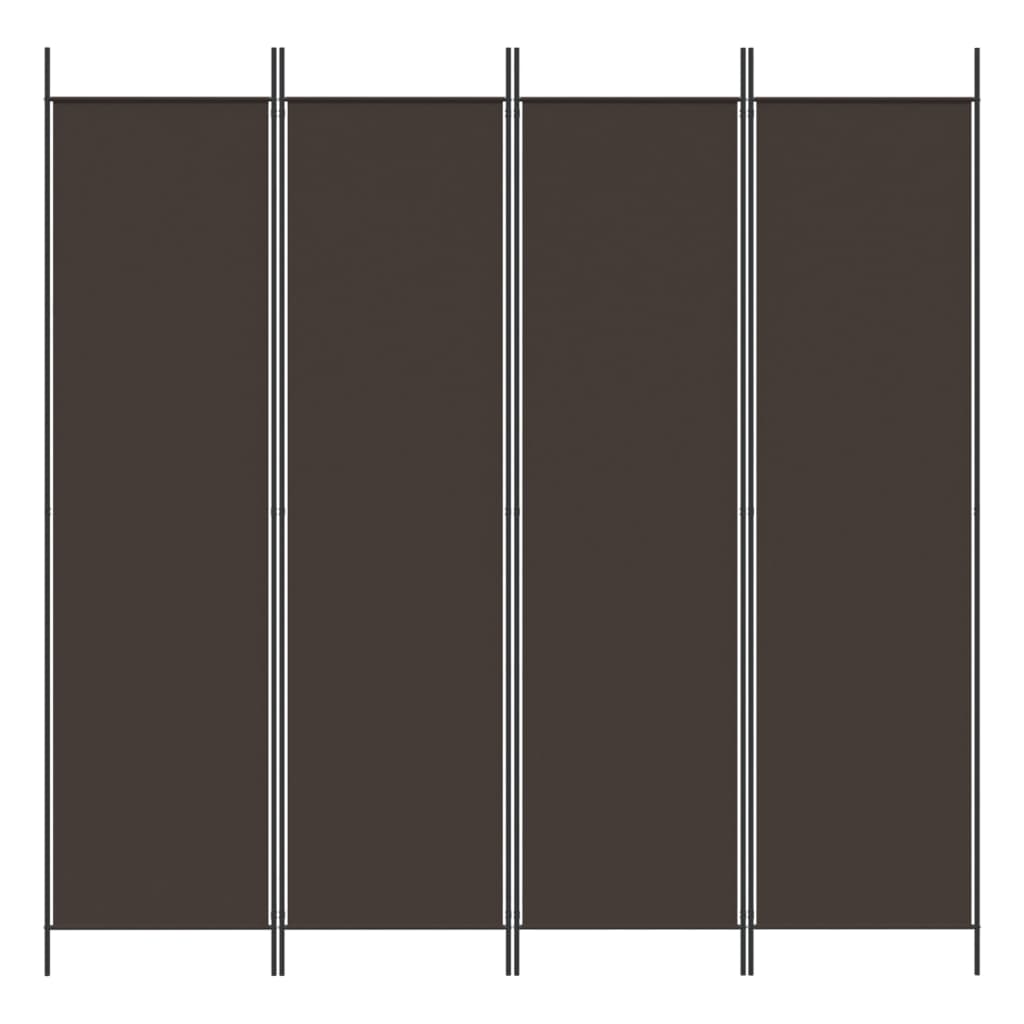 4-paneelinen Tilanjakaja ruskea 200x200 cm kangas - Sisustajankoti.fi