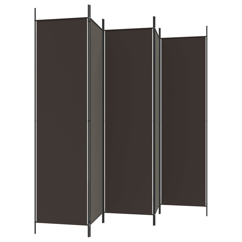 5-paneelinen Tilanjakaja ruskea 250x200 cm kangas - Sisustajankoti.fi