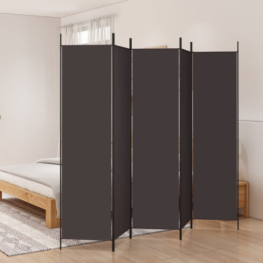 5-paneelinen Tilanjakaja ruskea 250x200 cm kangas - Sisustajankoti.fi