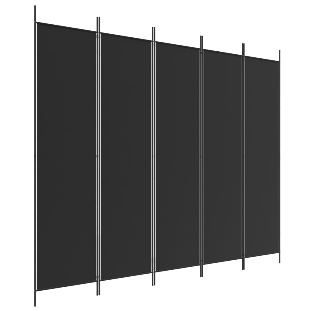 5-paneelinen Tilanjakaja musta 250x200 cm kangas - Sisustajankoti.fi