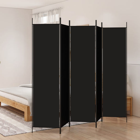 5-paneelinen Tilanjakaja musta 250x200 cm kangas - Sisustajankoti.fi