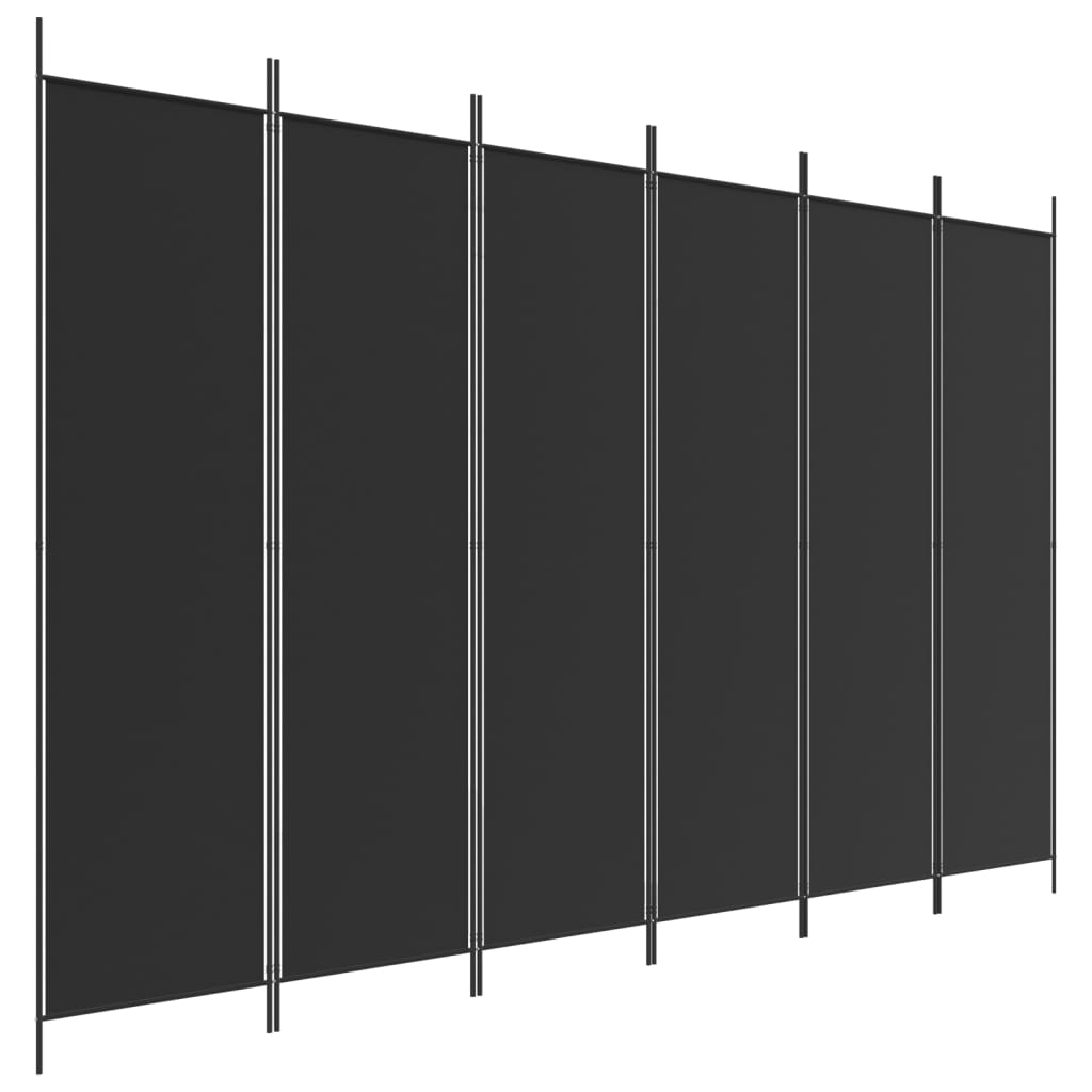 6-paneelinen Tilanjakaja musta 300x200 cm kangas - Sisustajankoti.fi