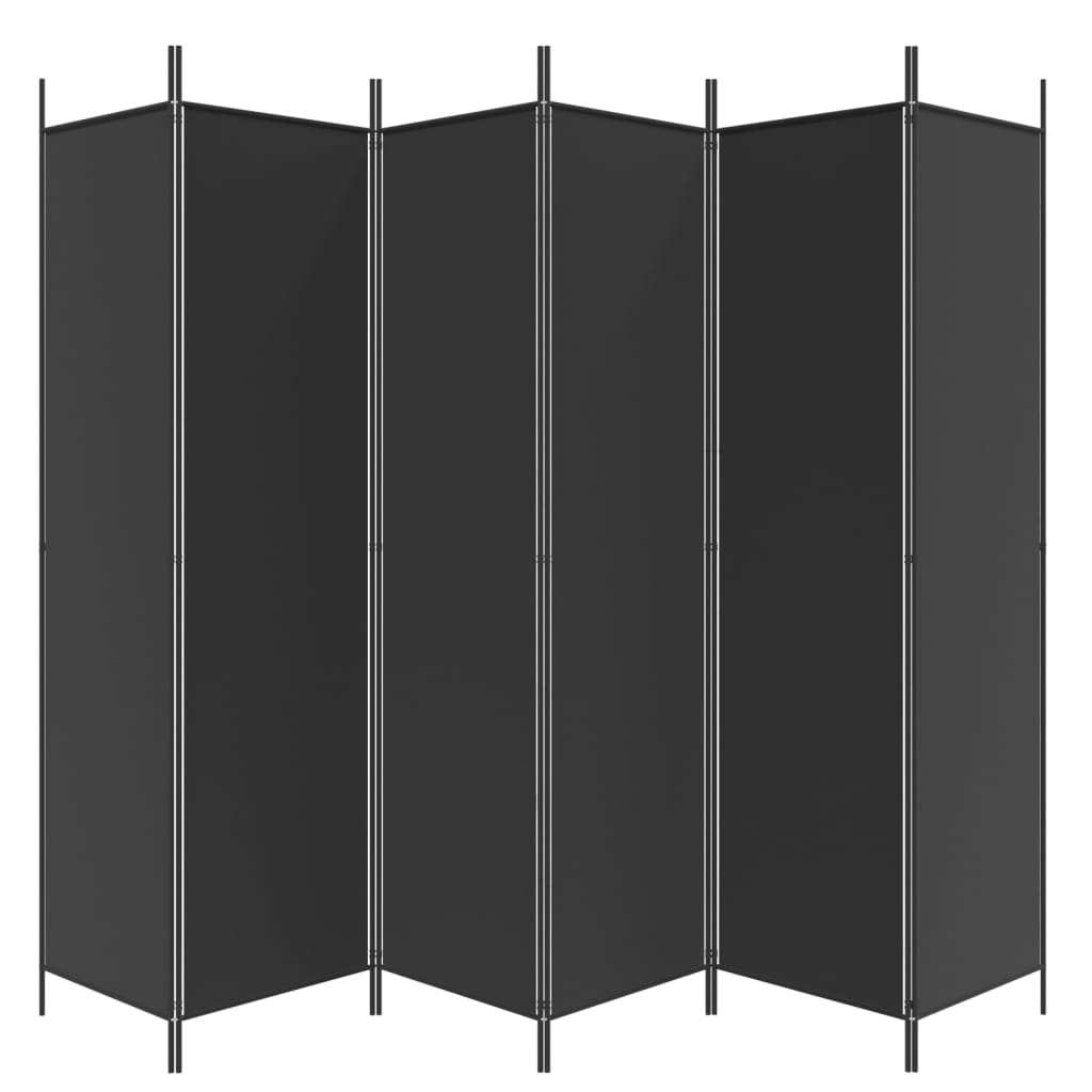 6-paneelinen Tilanjakaja musta 300x200 cm kangas - Sisustajankoti.fi