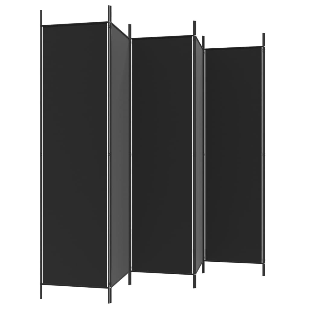 6-paneelinen Tilanjakaja musta 300x200 cm kangas - Sisustajankoti.fi