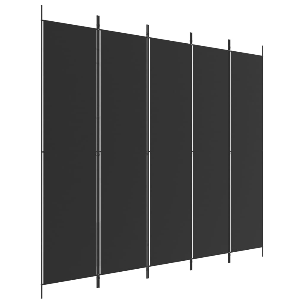 5-paneelinen Tilanjakaja musta 250x220 cm kangas - Sisustajankoti.fi