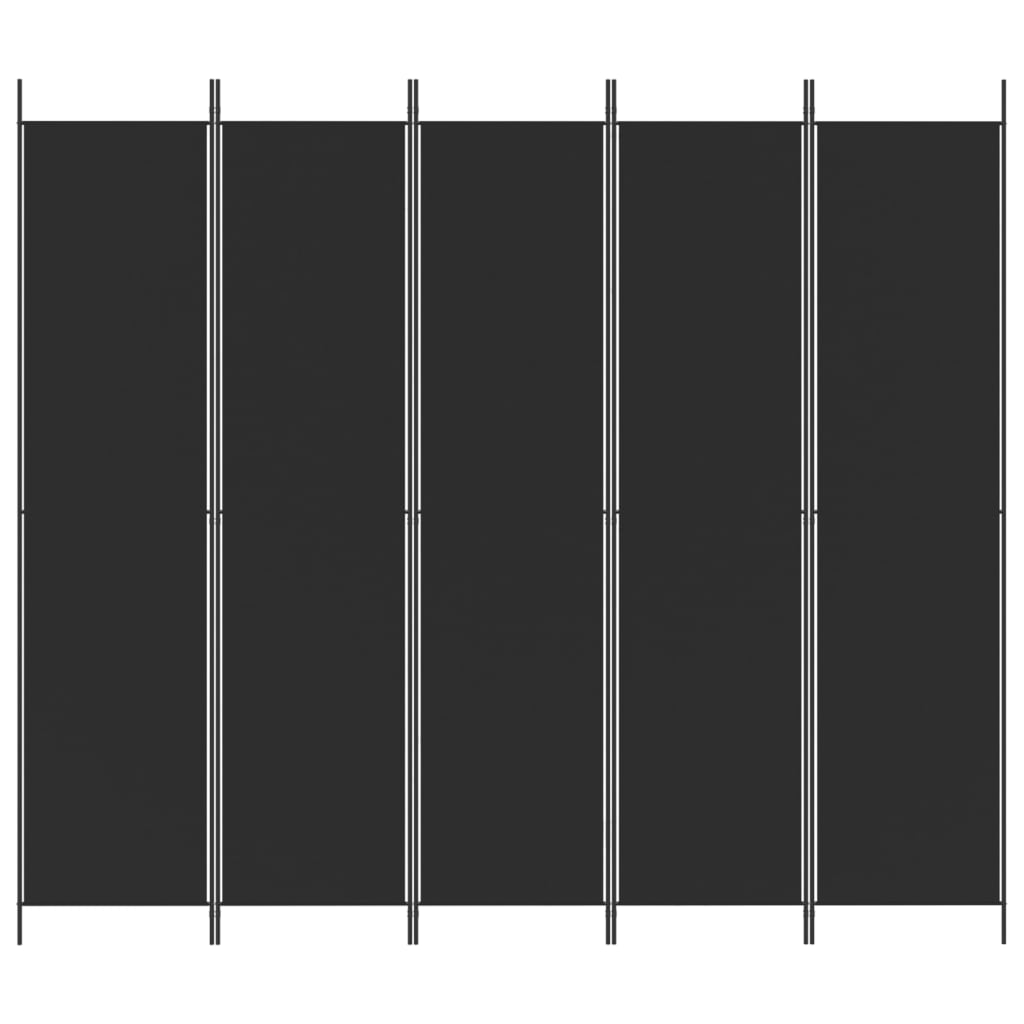 5-paneelinen Tilanjakaja musta 250x220 cm kangas - Sisustajankoti.fi