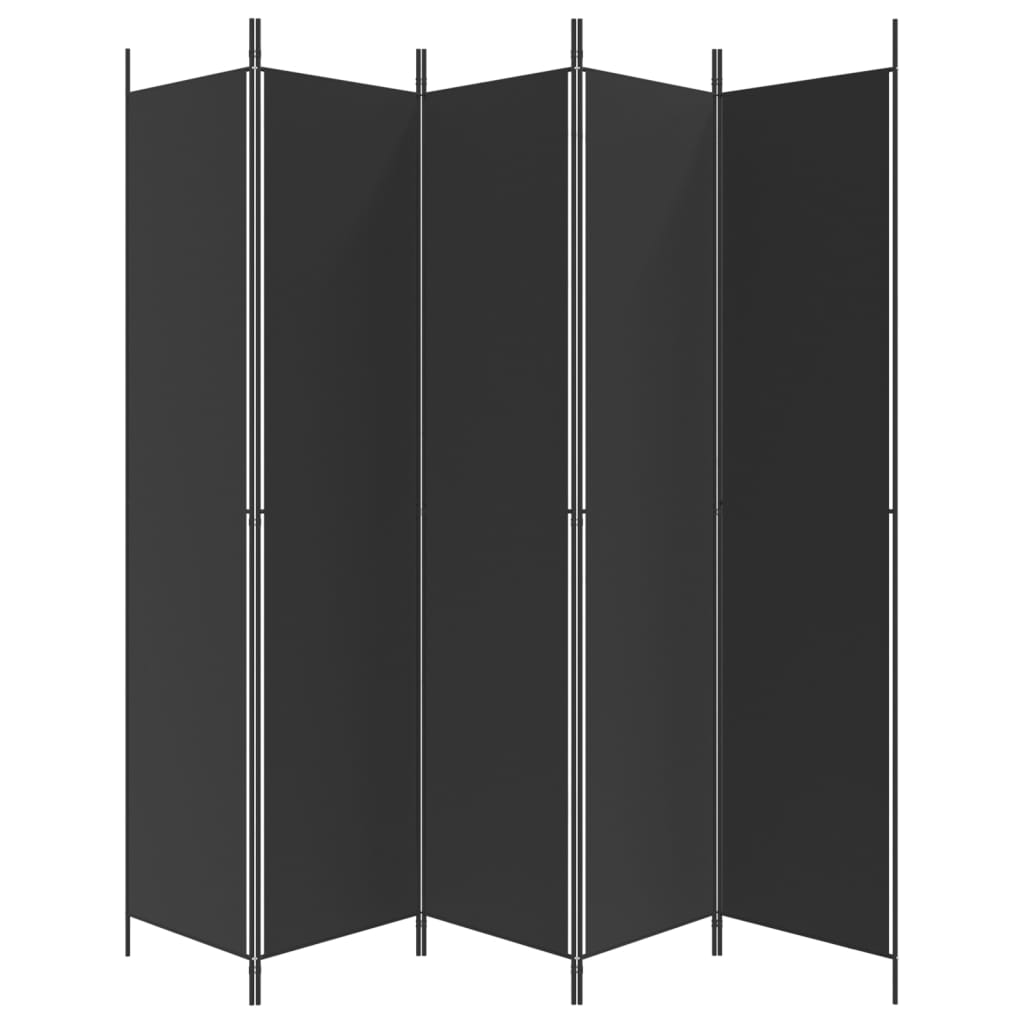 5-paneelinen Tilanjakaja musta 250x220 cm kangas - Sisustajankoti.fi