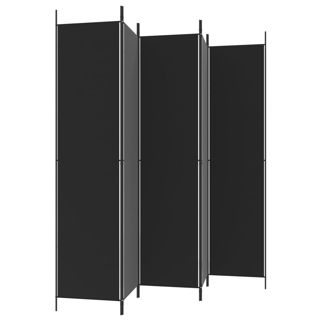 5-paneelinen Tilanjakaja musta 250x220 cm kangas - Sisustajankoti.fi