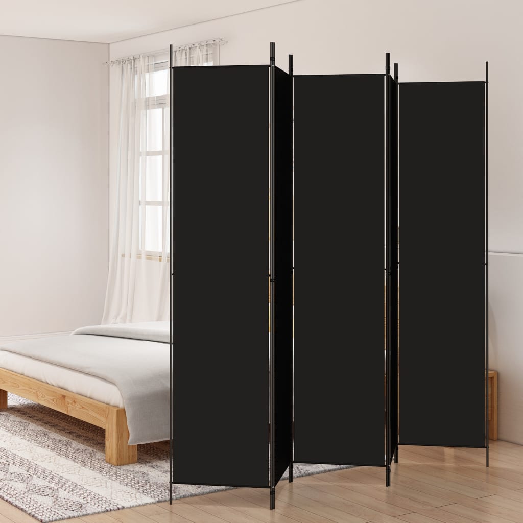5-paneelinen Tilanjakaja musta 250x220 cm kangas - Sisustajankoti.fi